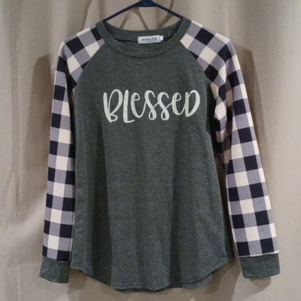 Moking Top   T-shirt long sleeves  medium Blessed - Picture 3 of 8